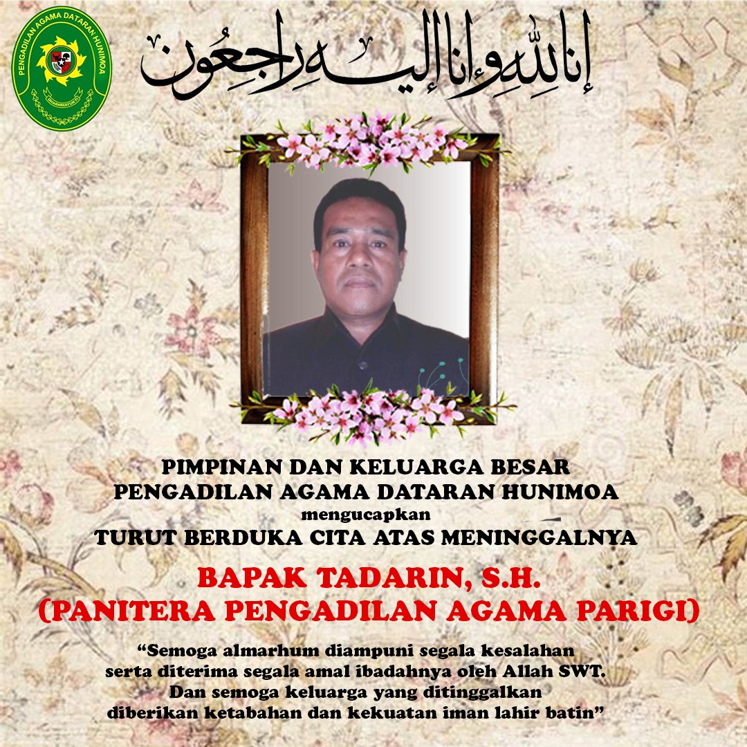 Ucapan Duka Cita Panitera PA Parigi